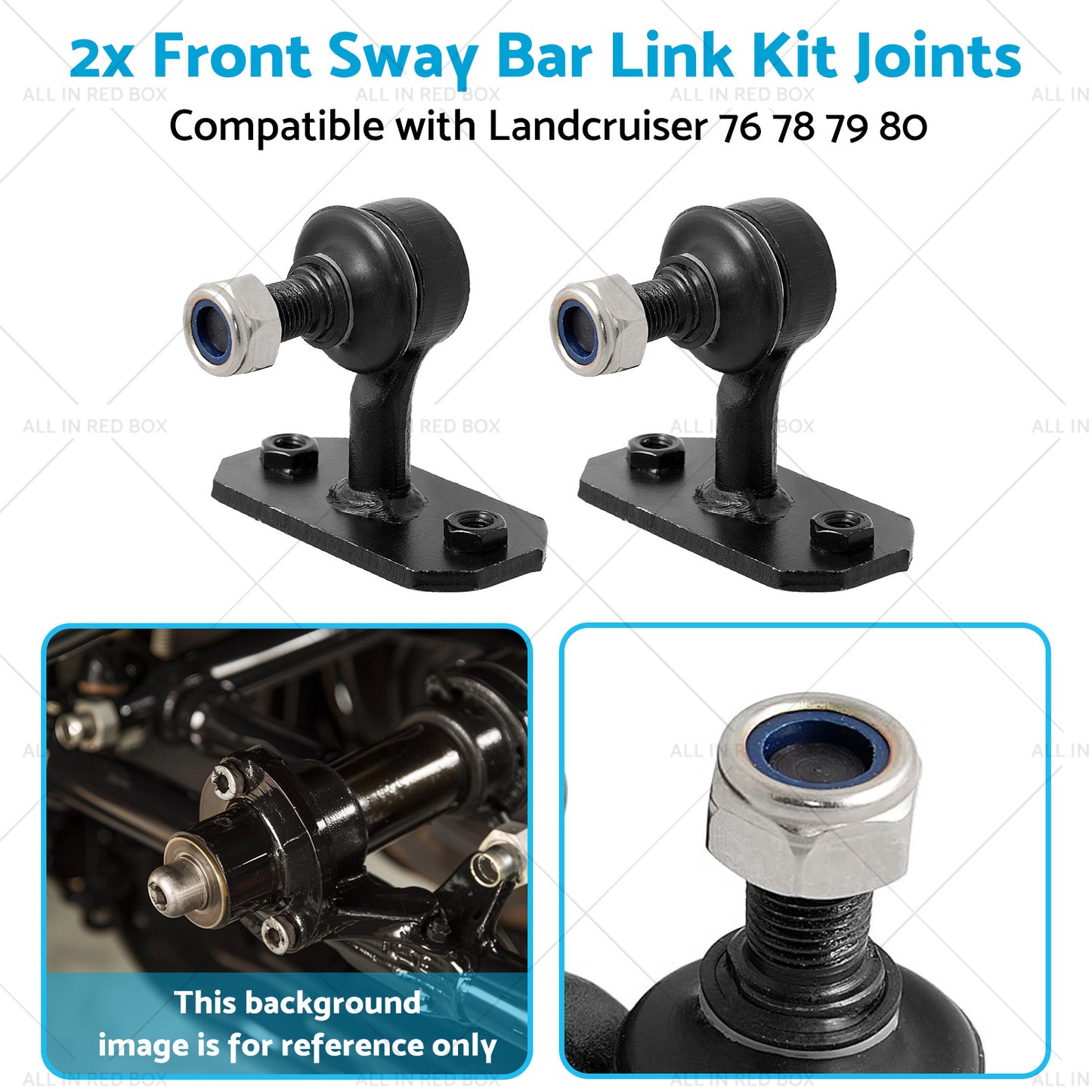 2x Front Sway Bar Link Kit Joints Suitable for Landcruiser 76 78 79 80 92-03