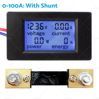 DC 6. 5~100V 20-50-100A LCD Digital Combo Panel Display Volt Amp Power Watt Meter