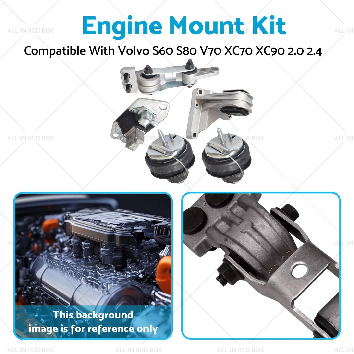 Engine Mount Kit Suitable For Volvo S60 S80 V70 285 XC70 XC90 275 2.0 2.4 2.5