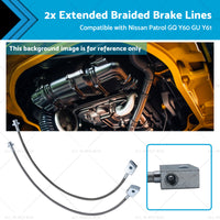 2x Extended Braided Brake Lines Suitablefor Nissan Patrol GU Y61 GQ Y60 2-6inchLift