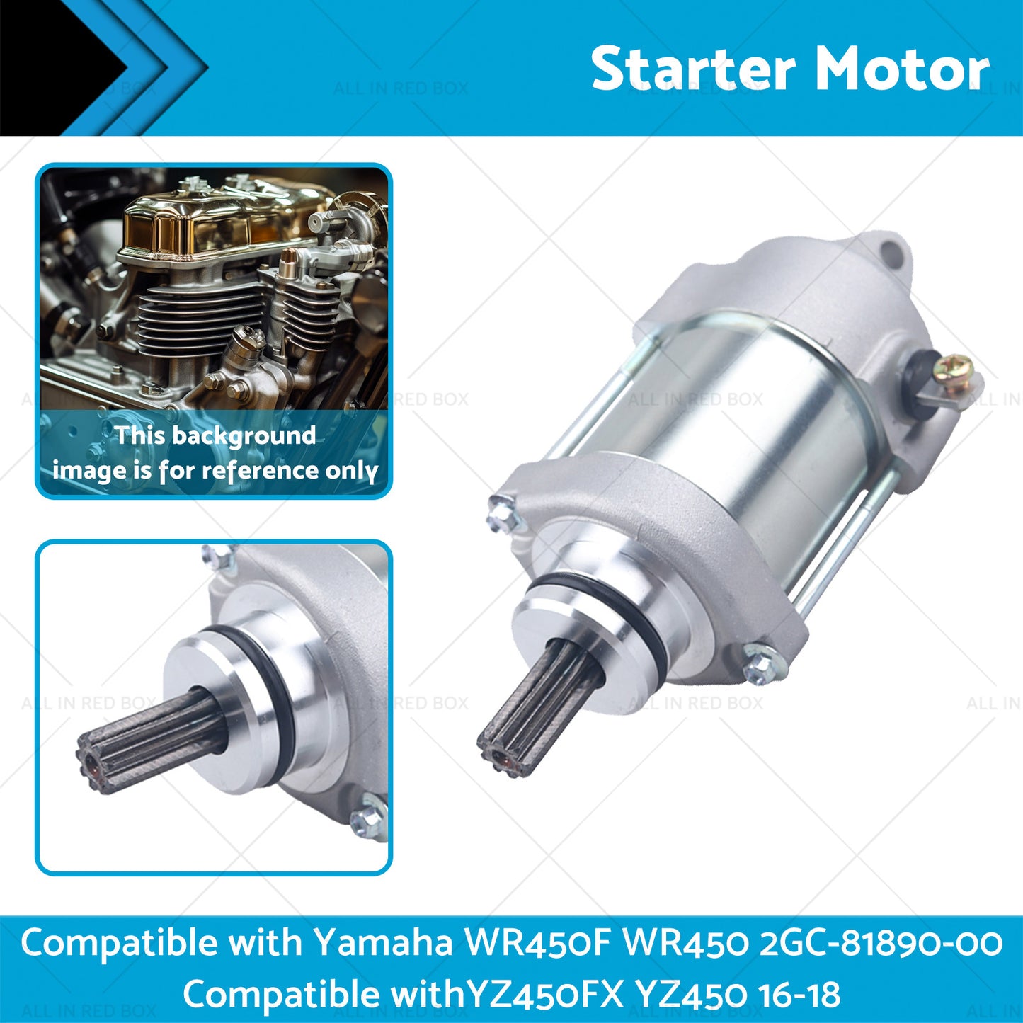 Starter Motor Suitable for Yamaha WR450F 2GC-81890-00 YZ450FX YZ450 16-18 WR450