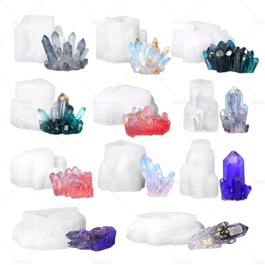 Silicone Epoxy Resin Mold Crystal Cluster Quartz Rock Column Icicle Stone Gem