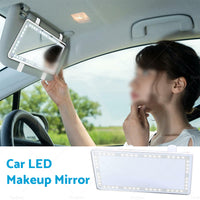 Car Sun Visor LED Makeup Cosmetic Mirror Set with 3 Type Light Touch Screen New