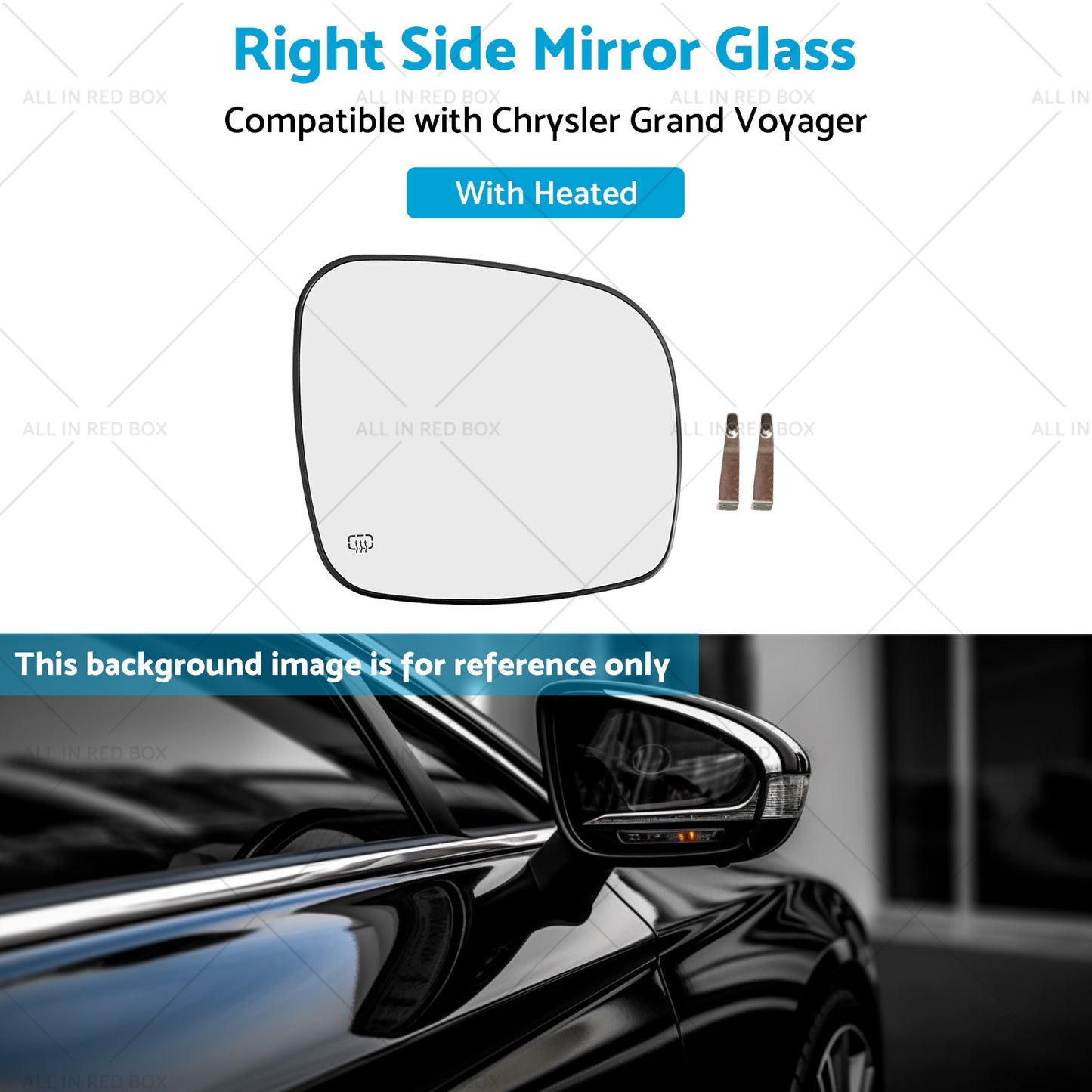 Right Side Mirror Glass Suitable for Chrysler Grand Voyager 08-15 Heated Convex