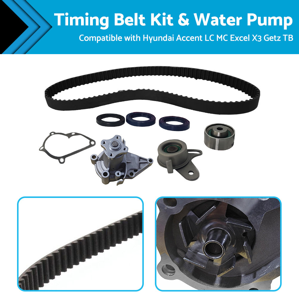 Timing Belt Kit  and  Water Pump Suitable For Hyundai Accent LC MC Excel X3 Getz TB