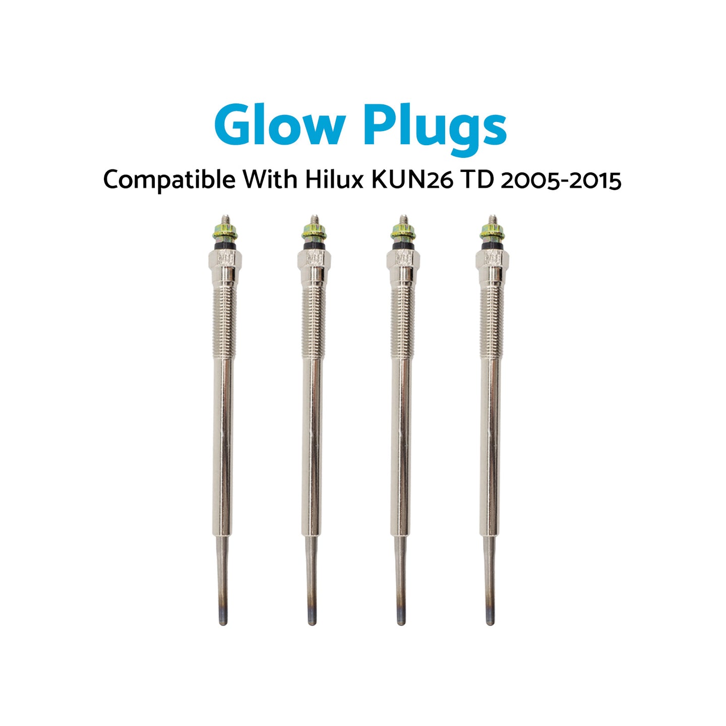 {{ 4Pcs Bosch Glow Plugs Suitable for Hilux KUN26 TD 1KD-FTV 3.0L 4cyl 2005-2015 }} - Buy Car Parts Online at {{ Kaka Auto Parts }}.