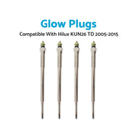 4Pcs Bosch Glow Plugs Suitable for Hilux KUN26 TD 1KD-FTV 3.0L 4cyl 2005-2015