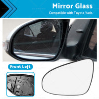 Left Side Mirror Glass with Back Plate Suitable for TOYOTA YARIS 2012 - 2017