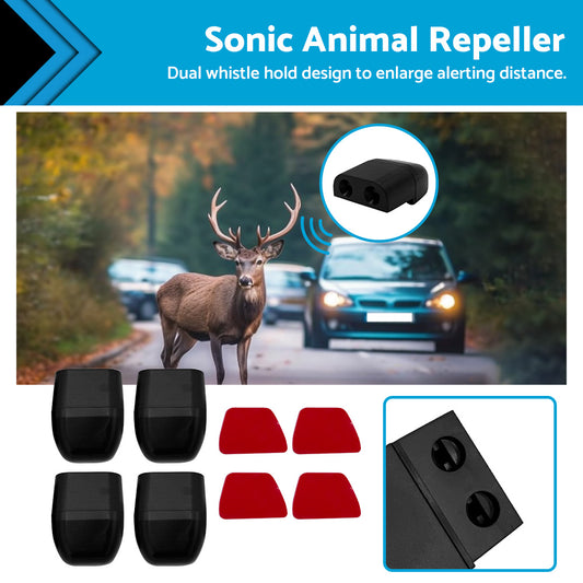 2 Pair Sonic Animal Repeller Shoo Whistle Deer Kangaroo 4WD Car Black