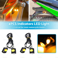 4PCS Universal 12V Mini Amber Motorcycle Indicator LED Turn Signal Light Blinker