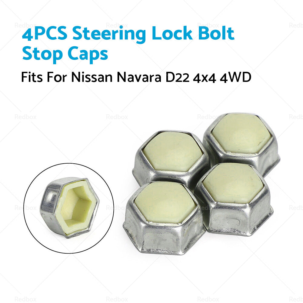 Set of 4 Steering Lock Stop Bolt Cap Caps Nuts Fit For Nissan Navara D22 4x4 4WD