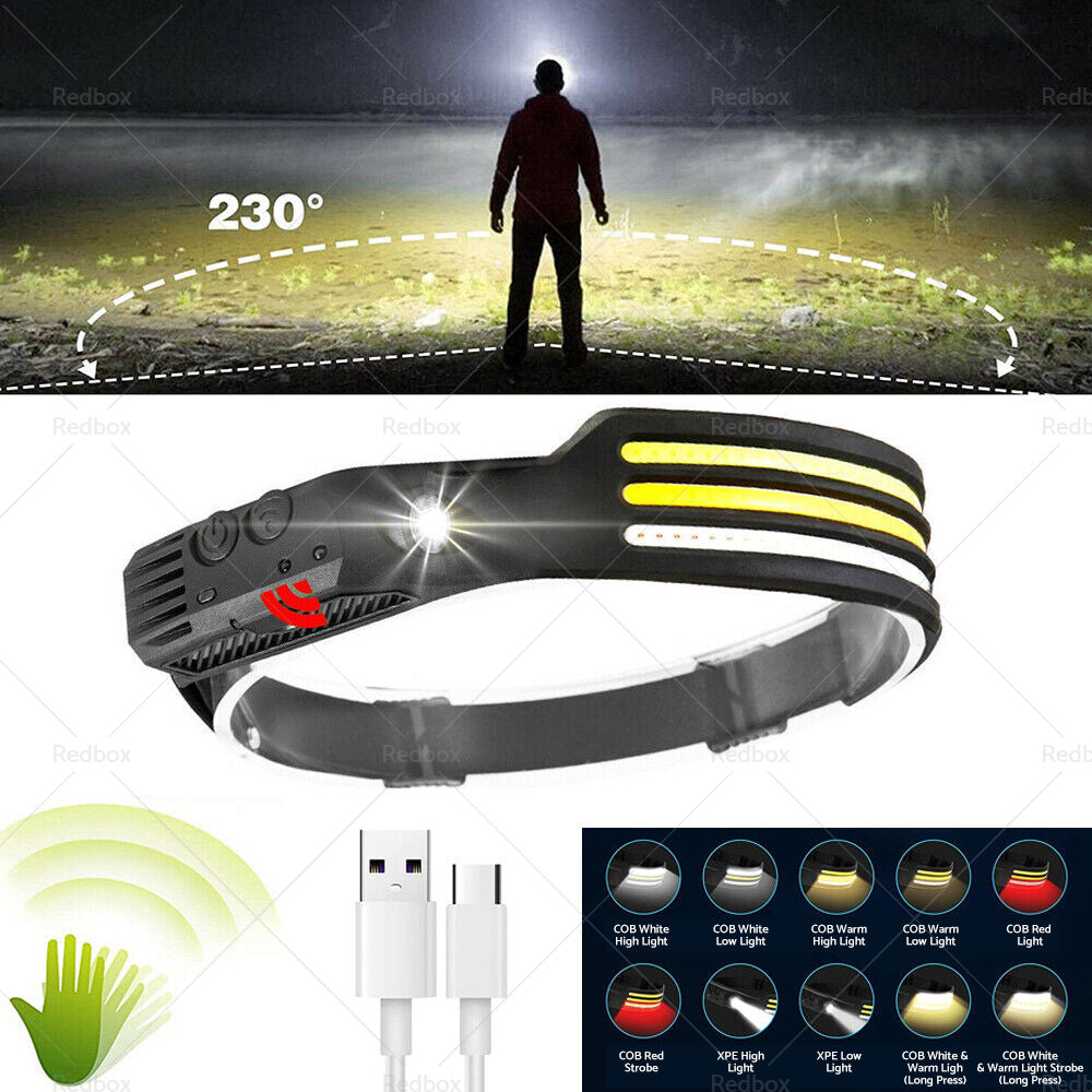 230º LED Headlamp Head Torch Headlight Rechargeable Super Bright