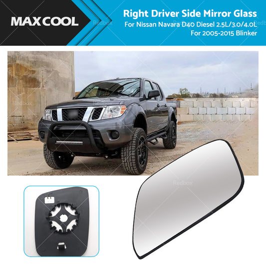 RIGHT DRIVER SIDE MIRROR GLASS FOR NISSAN NAVARA D40 2005-2015  SPAIN, W BLINKER