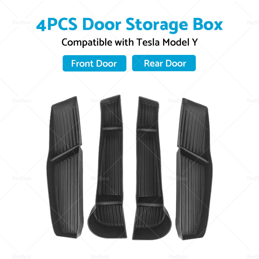 Suitable for Tesla Model Y 4PCS Front Rear Door Side Storage Box Tray Organizer