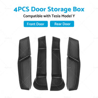 Suitable for Tesla Model Y 4PCS Front Rear Door Side Storage Box Tray Organizer