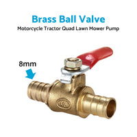 In-Line Fuel Tap Brass 8mm 5 16inch Motorcycle Tractor Quad Lawn Mower Pump