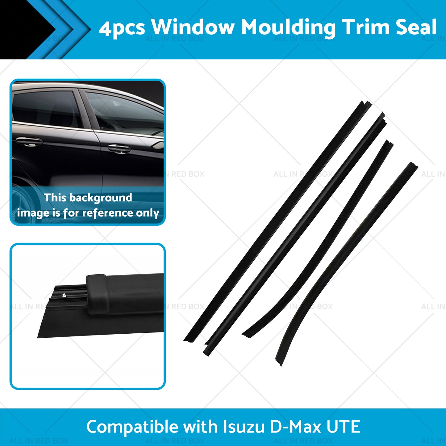 Window Glass Seals 4 Door Weather Strip Suitable for  Isuzu D-Max 2012 - 2019