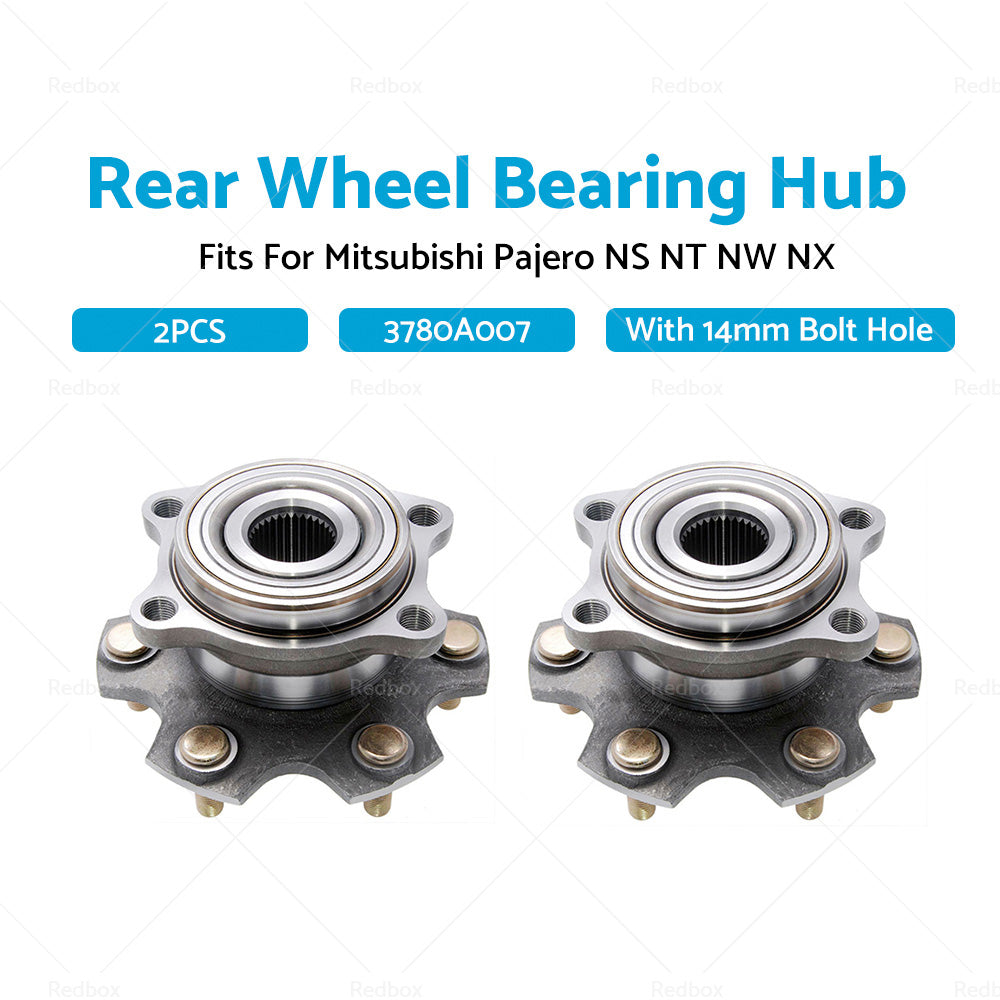 2x Rear Wheel Bearing Hub Fit For Mitsubishi Pajero NS NT NW NX 14mm Bolt Hole