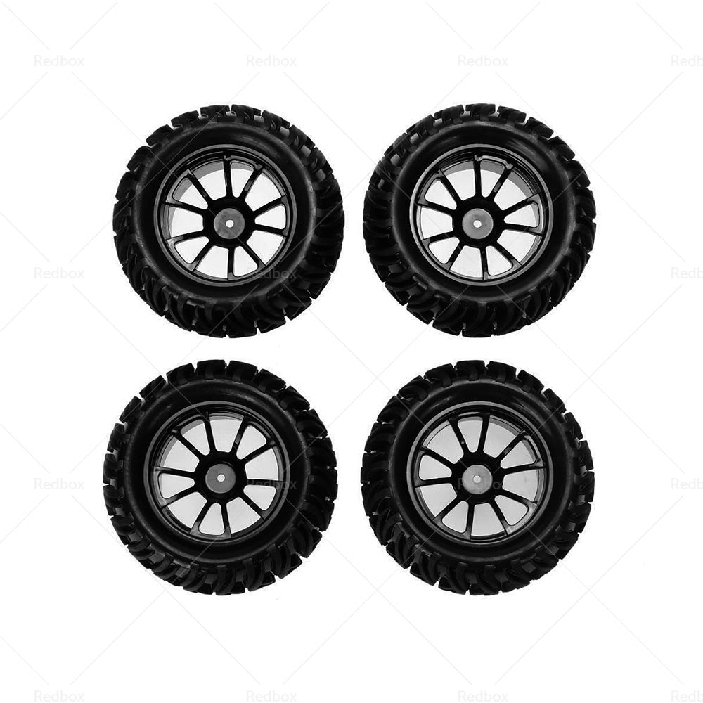 4x Wheel Rim  and  Tires Suitable For HSP 1 10 Monster Truck RC Car 12mm Hub