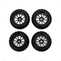 4x Wheel Rim  and  Tires Suitable For HSP 1 10 Monster Truck RC Car 12mm Hub