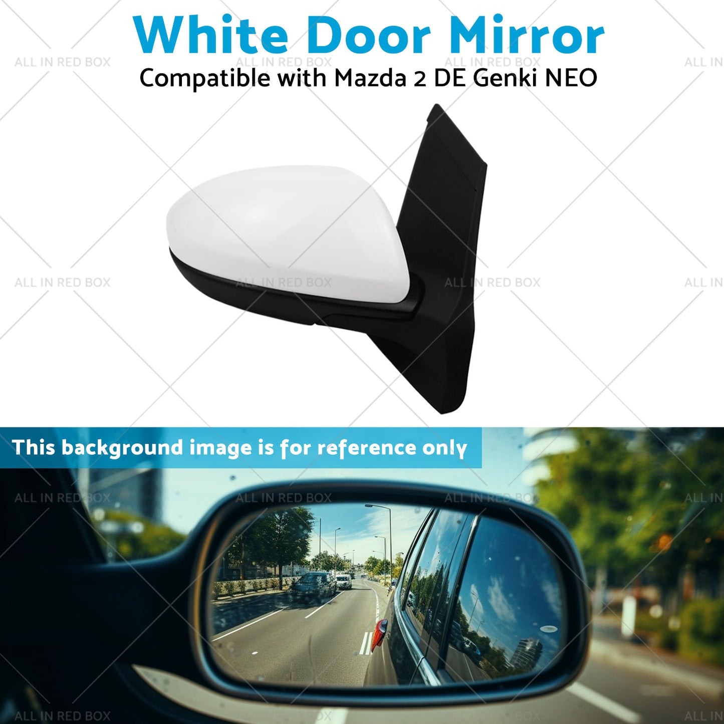 Right Side White Door Mirror Suitable for Mazda 2 DE Genki NEO MAXX 2007-2014