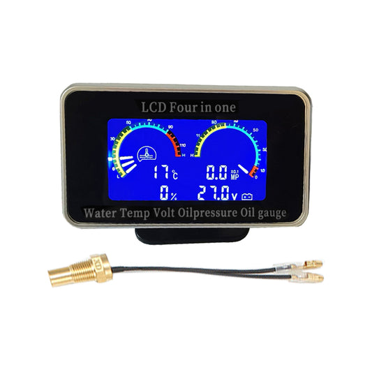 4-in-1 Car LCD Meter Digital Oil Pressure Voltage Water Temperature Fuel Gauge