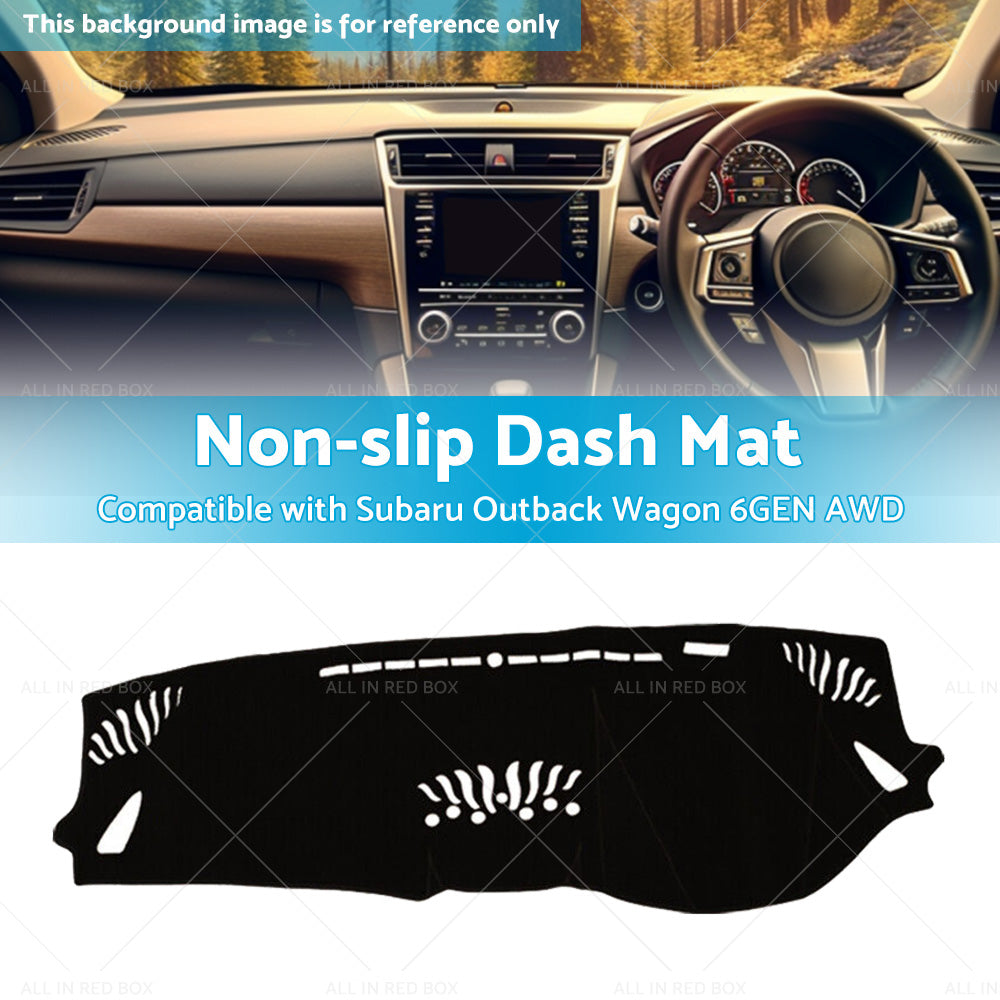 Black Non-Slip Dash Mat Cover Suitable For Subaru Outback Wagon GEN 6 2021-2023