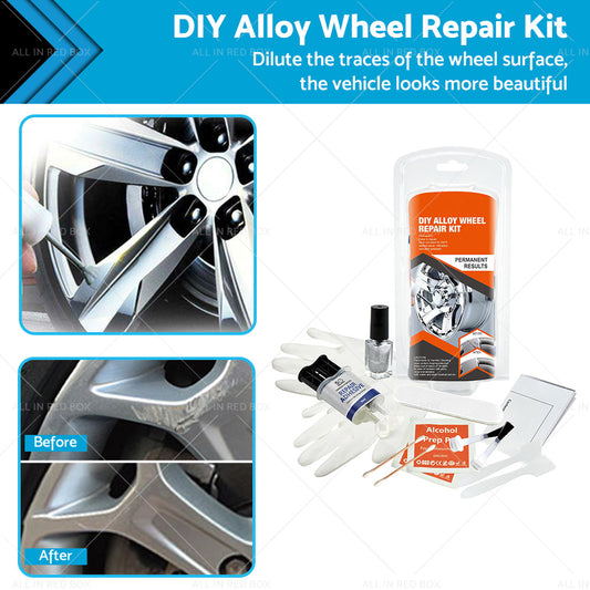 2 Kits Silver Alloy Wheel Rim Scuffs Scrape Car Kerb Damage Repair Fix Tool DIY