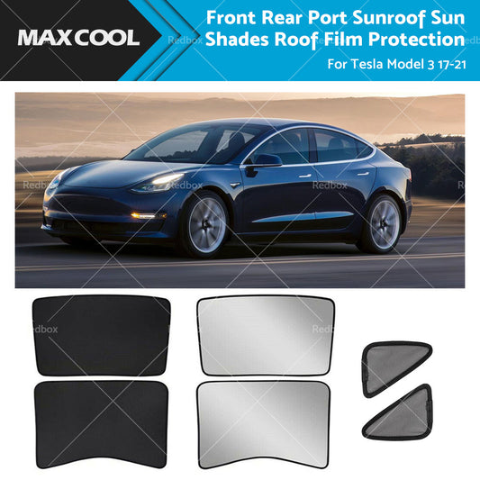 Front Rear Port Sunroof Sun Shades Roof Film Protection for Tesla Model 3 17-21