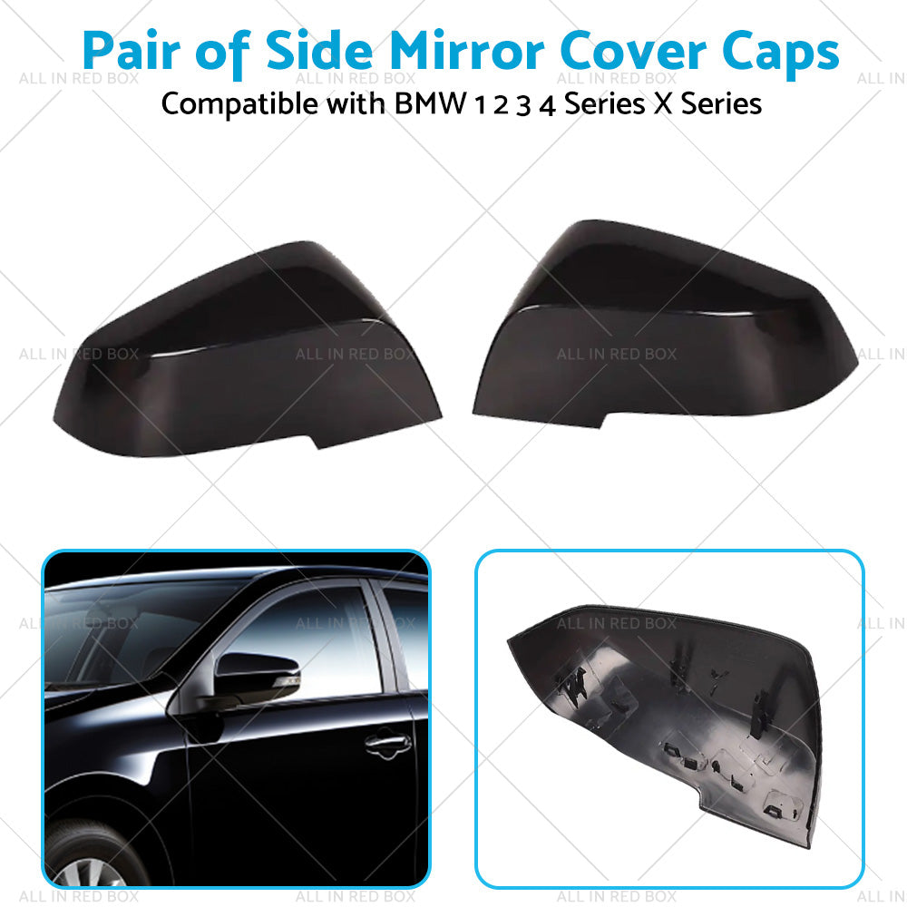 Pair Side Mirror Caps Cover Suitable for BMW F20 F21 F22 F30 Series 1 2 3 4