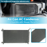 {{ Air Con AC Condenser Suitable for Nissan Micra K12 07/2007-08/2010 650mm 16mm }} - Buy Car Parts Online at {{ Kaka Auto Parts }}.