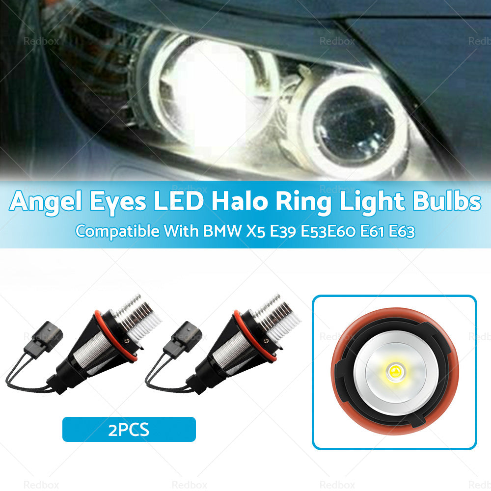 2x LED Halo Ring Light Bulbs Error Free Suitable For BMW X5 E39 E53 E60 E61 E63