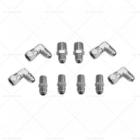 Stainless Steel Braided Transmission Cooler Hose Fitting Kit For 700R4 TH350 400