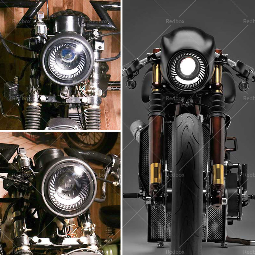 Motorcycle 6. 5inch LED Headlight DRL Hi Lo Running Light Suitable For Cafe Racer