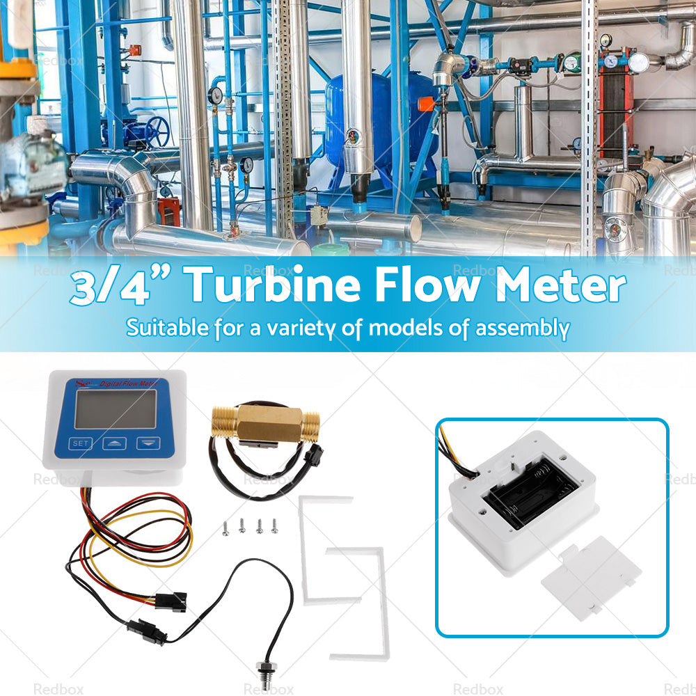 Digital LED Turbine Gauge Kerosene Fuel Water Flow Meter Sensor Meter 3 or 4 inch