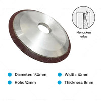 150mm Diamond Wheel Disc Suitable For Chainsaw Sharpener 3/8lp 325 3/8 404 Carbide chain