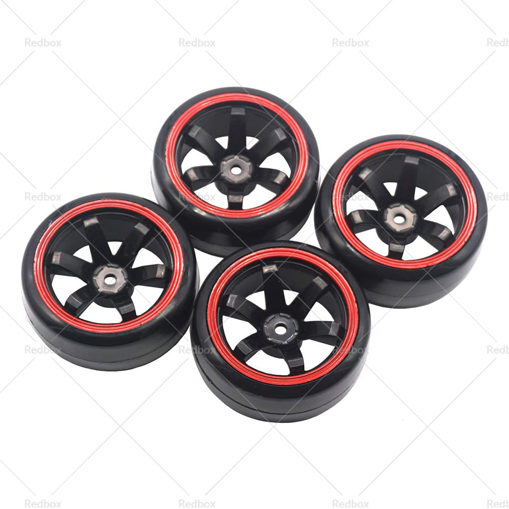 Suitable for Drifting 1 10 RC Drift Cars 4PCS Hard Plastic Rim Tyre Tire Wheel