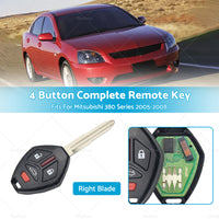 4 Button Complete Remote Key Fob Fits For Mitsubishi 380 Series 2005-2008