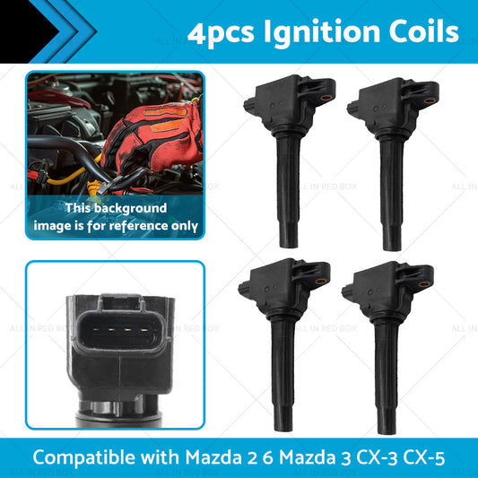 4x Ignition Coil Suitable for Mazda 2 6 Mazda 3 SP20 SP25 CX-3 CX-5 CX-9