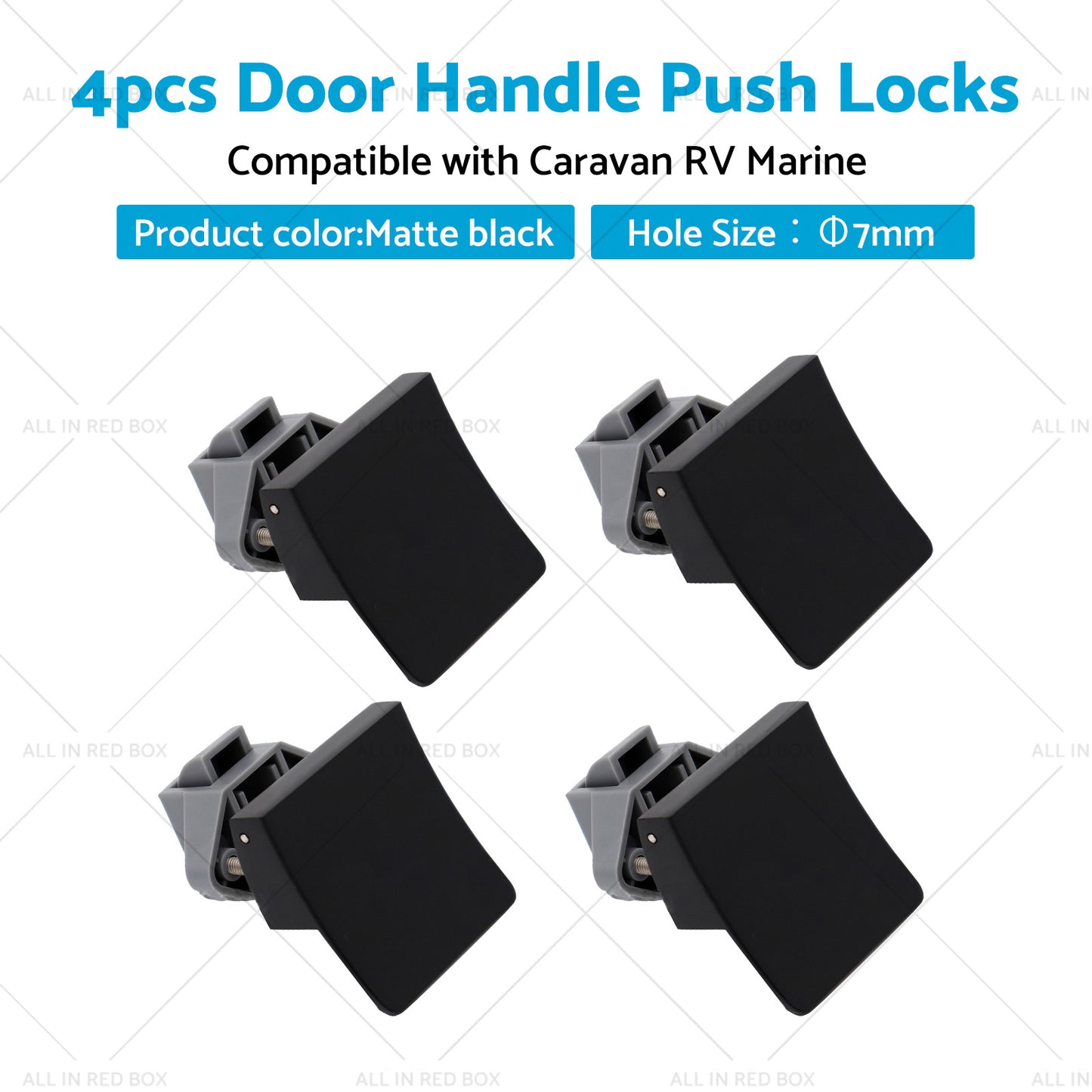 4pcs Handle Push Locks Square Shape Suitable for Caravan RV Marine Latch Knob