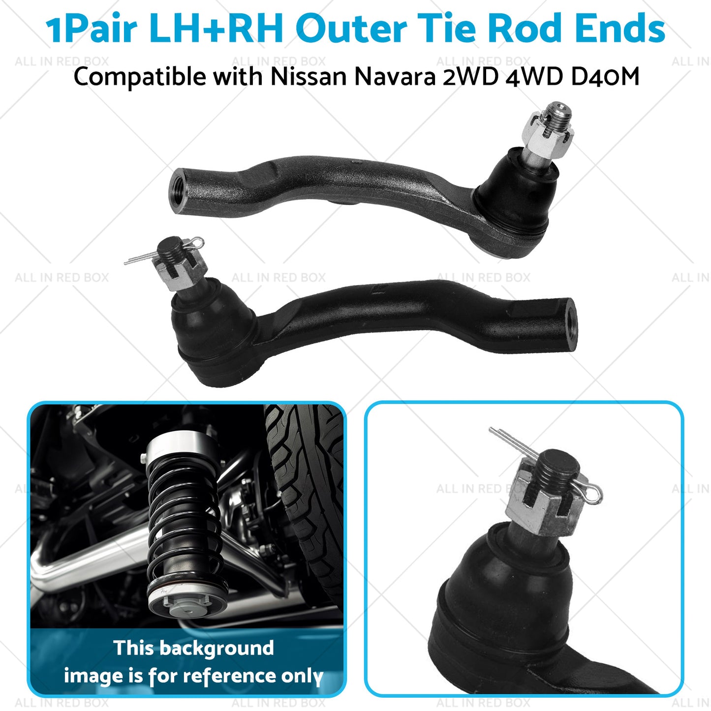 2x LH+RH Outer Tie Rod Ends Suitable for Nissan Navara 2WD 4WD D40M Chassis VSK