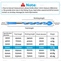 10PCS 6mm Tungsten Carbide Drill Bit Set For Porcelain Tile Concrete Brick Glass