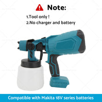 Electric Spray Gun Cordless Paint Airless Sprayer Suitable For Makita Battery