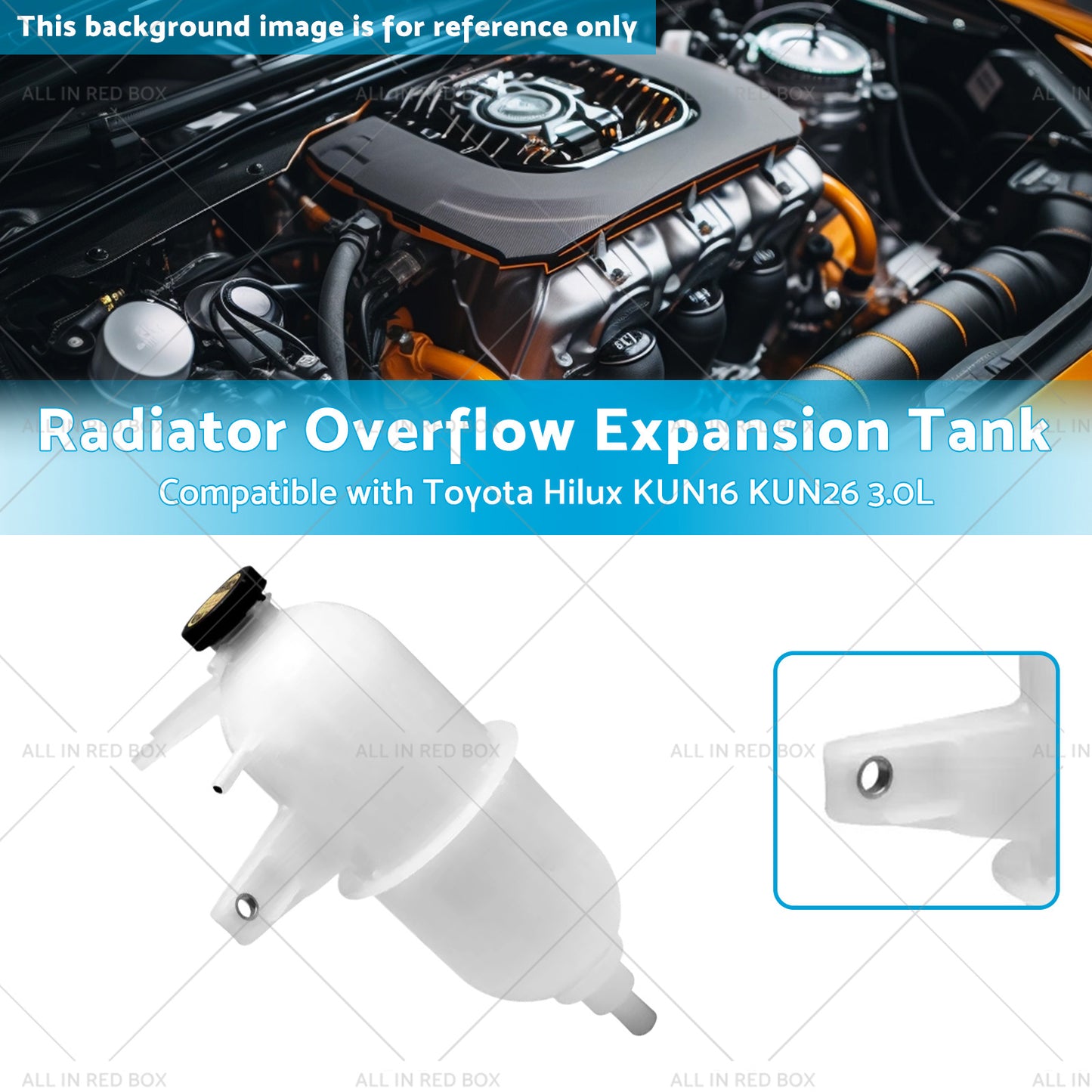 Radiator Overflow Expansion Tank Suitable for 3. 0L Toyota Hilux KUN16 KUN26 1KD