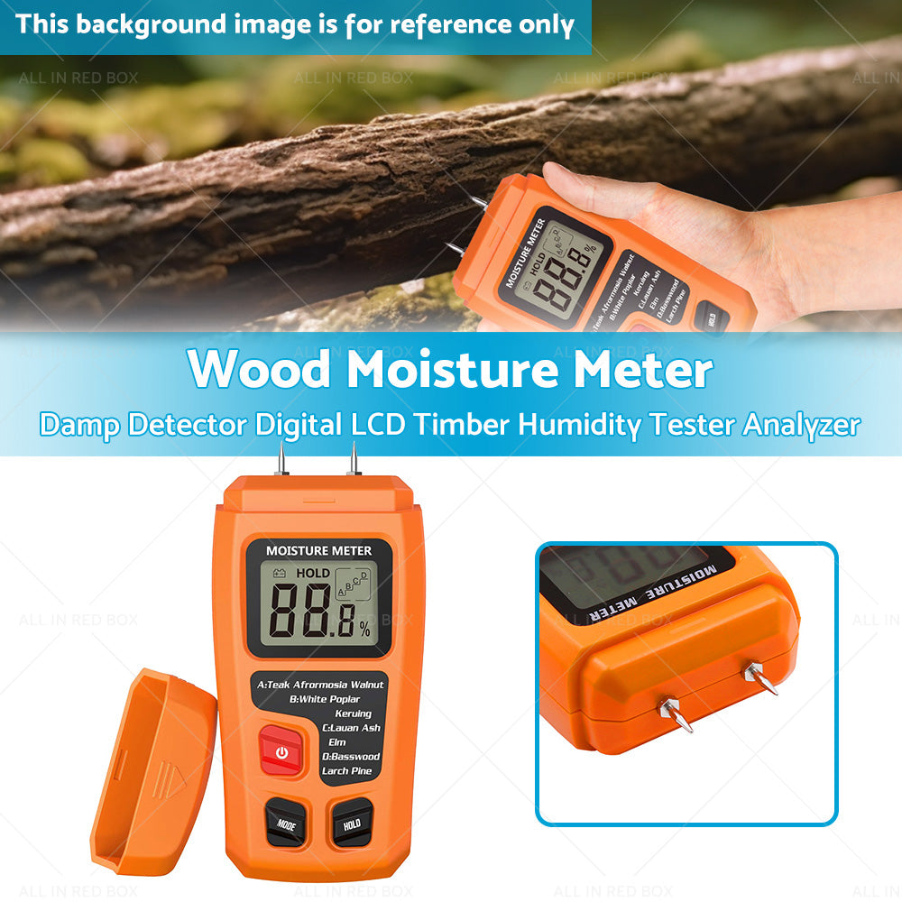 Wood Moisture Meter Damp Detector Digital LCD Timber Humidity Tester Analyzer