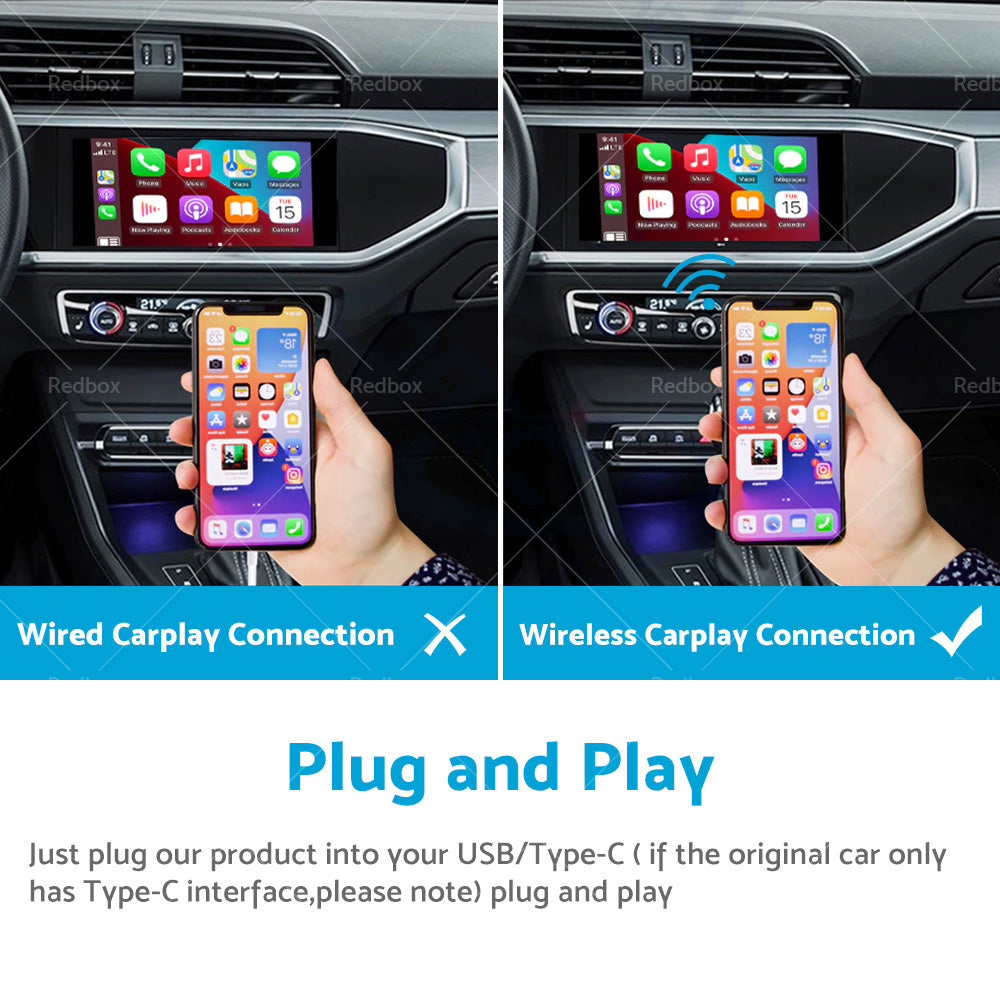 Smart 5G Wifi Carplay Dongle Wired to Wireless Car play USB Adapter Mirror link