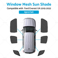 6x Foldable  Window Mesh Sun Shade Suitable For Ford Everest UA 2015-2022