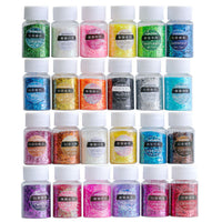 24 * 20ml Colors Glitter Pigment Debris Resin Epoxy Dream Flash Powder Crafts