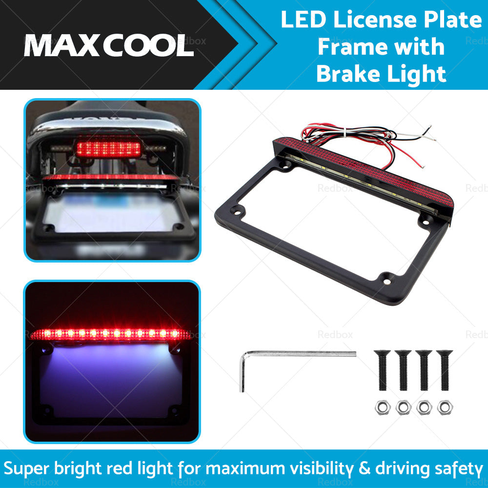 {{ Motorcycle License Plate Frame Bracket w  LED Brake Light  Suitable For Harley }} - Buy Car Parts Online at {{ Kaka Auto Parts }}.