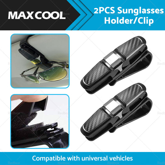 2pcs Car Glasses Holder Clip Case Sunglasses Eyeglasses Ticket Card Clip Holder